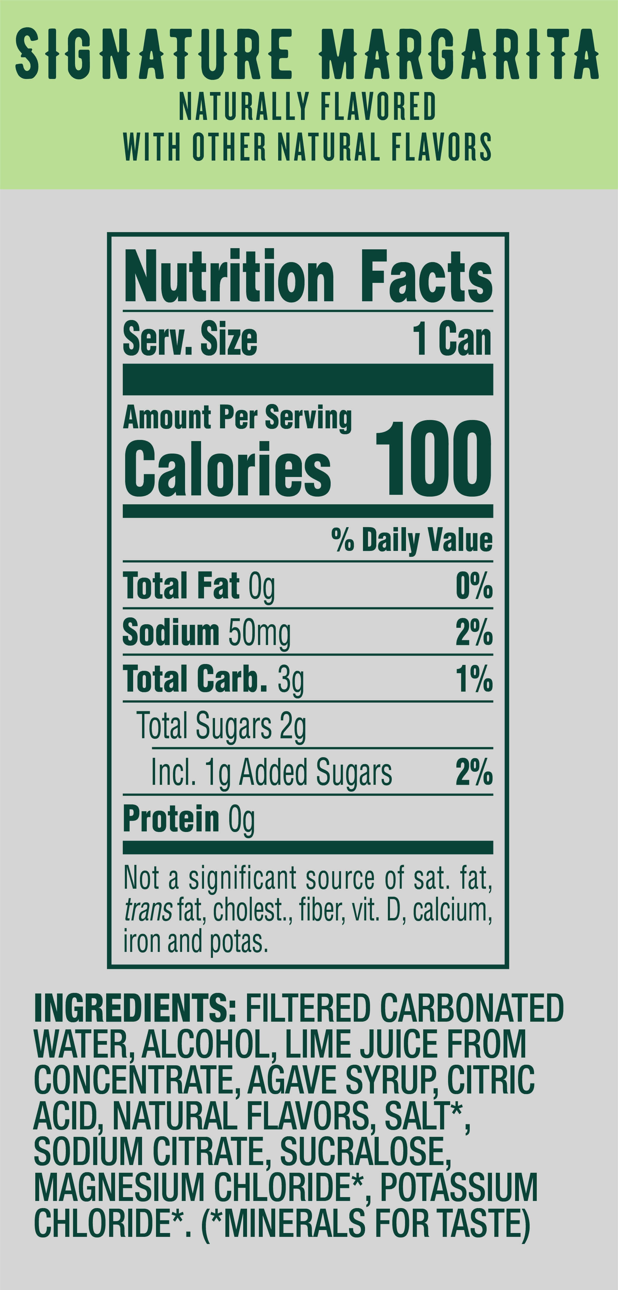 Signature Margarita Nutrition Facts