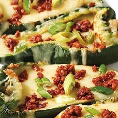 Chorizo-Stuffed Poblano Peppers dish